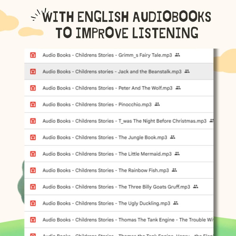Complete English ESL learning material bundle for children with worksheets, audiobooks, and grammar activities for teaching kids English