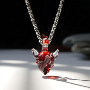 Heart Necklace Gothic Red Heart Necklace Vampire Blood Heart Jewelry Halloween Necklace Gift Punk Gift For Her Birthday Gift Christmas Gift
