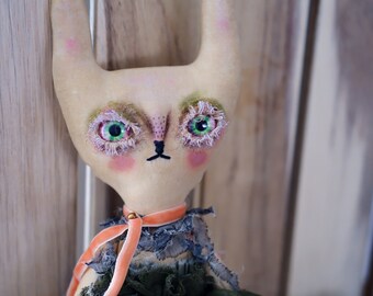 Primitive doll Attic rag doll Cute Bunny Bunnikens one of a kind prim