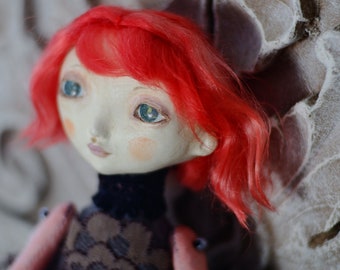 Handmade original Art Doll ROSIE vintage with handmade eyes