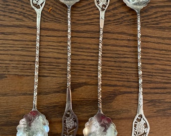 Set of Four Vintage Taiwan Silver Spoons