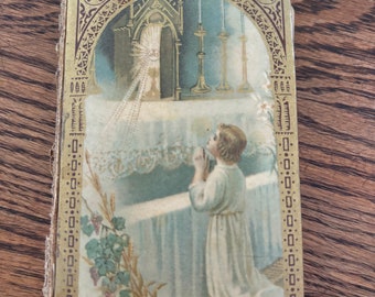 Small Vintage First Communion Prayer Book 1931 - Free Shipping