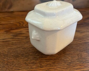 Cute Little Ironstone Miniature Sugar Bowl - Child’s ?