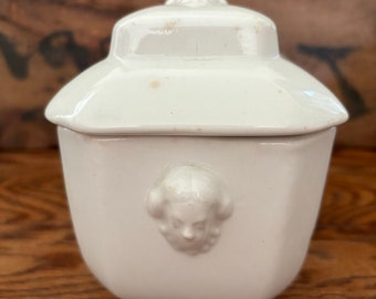 Ironstone Semi Porcelain Crown Pottery Cameo Sugar Bowl