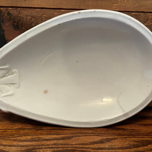 Unusual White Ironstone Edward Clark Relish Dish