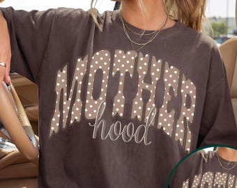 Motherhood PNG & Mother PNG, Neutral Polka Dot Mama Design, Digital Download