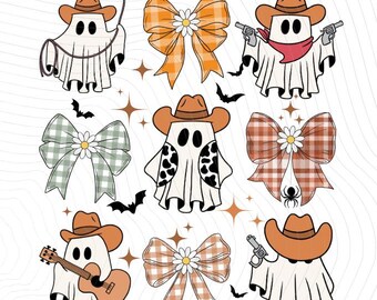 Fantasmas vaqueros y arcos SVG y PNG: Halloween espeluznante del Oeste (descarga digital)
