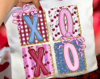 XOXO PNG, Coquette Valentine Design, Cute Alphabet Blocks PNG, Heart Valentine Shirt Design, Trendy Valentine png