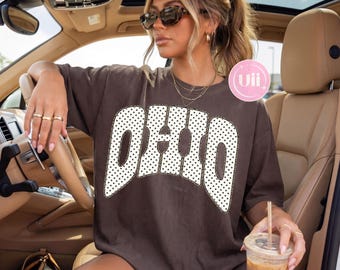 OHIO PNG | Neutral Polka Dot & Leopard | Retro Digital Download