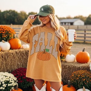 Herfst PNG, retro herfstshirtontwerp, pompoenherfstsublimatie, pastel herfstafbeelding, gezellige seizoen digitale download