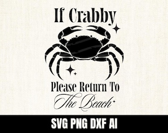 Cita divertida de playa de cangrejo SVG: Clipart de verano costero (Descarga digital)