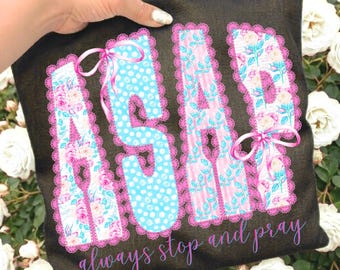 ASAP Always Stop And Pray PNG, Pink Lace Floral With Bow, Christian Design (Digital Download)