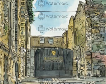 Guinness Gate Dublin Print | Irish Landmark Watercolor Art | St. James’s Gate Brewery | Digital Download | Dublin Wall Decor