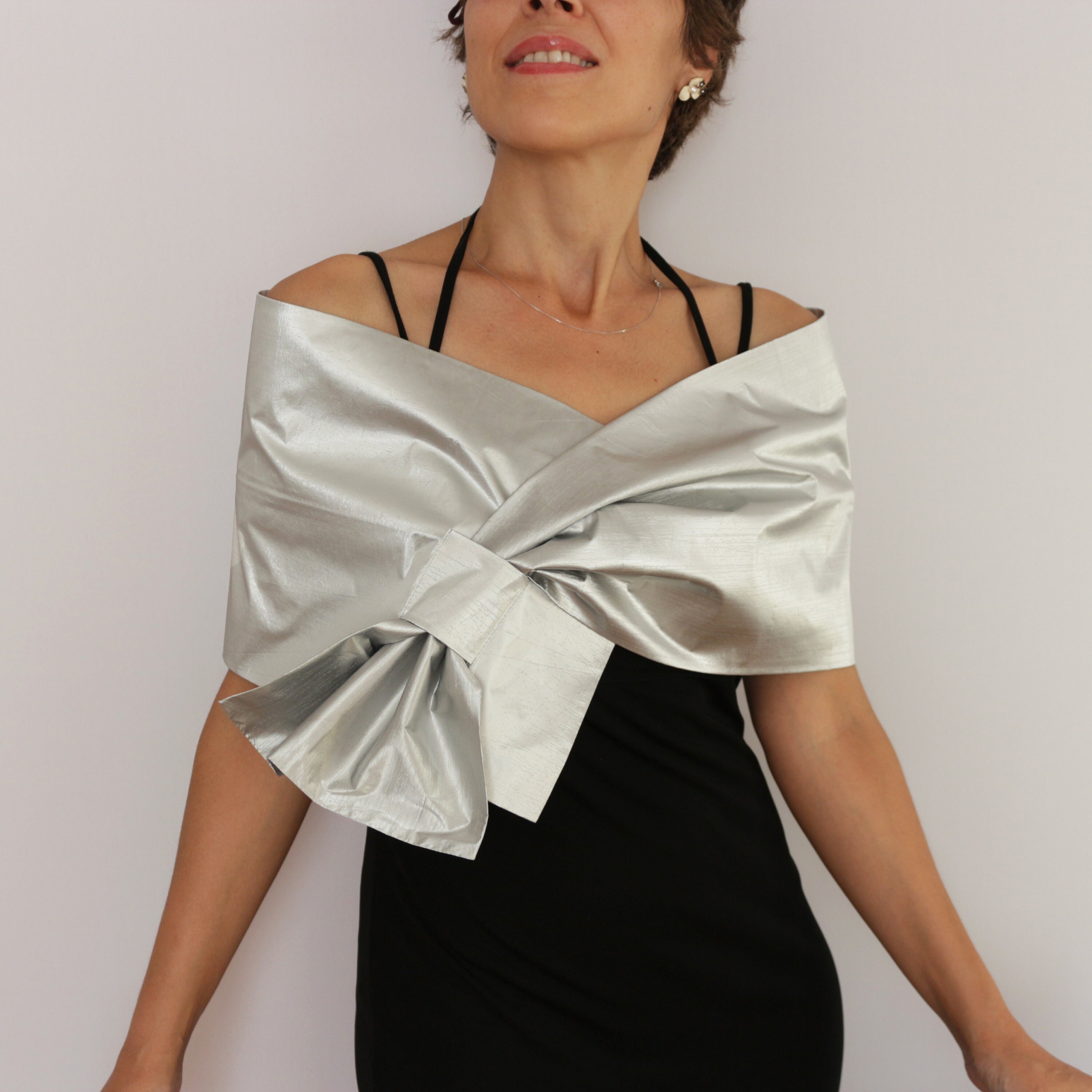 Silver shoulder wrap hot sale