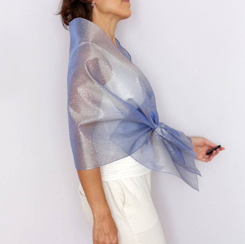 side view semi sheer formal shawl breathable summer occasion wrap
