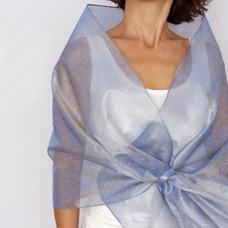 sparkly organza dress cover up elegant dinner outfit shoulder wrap