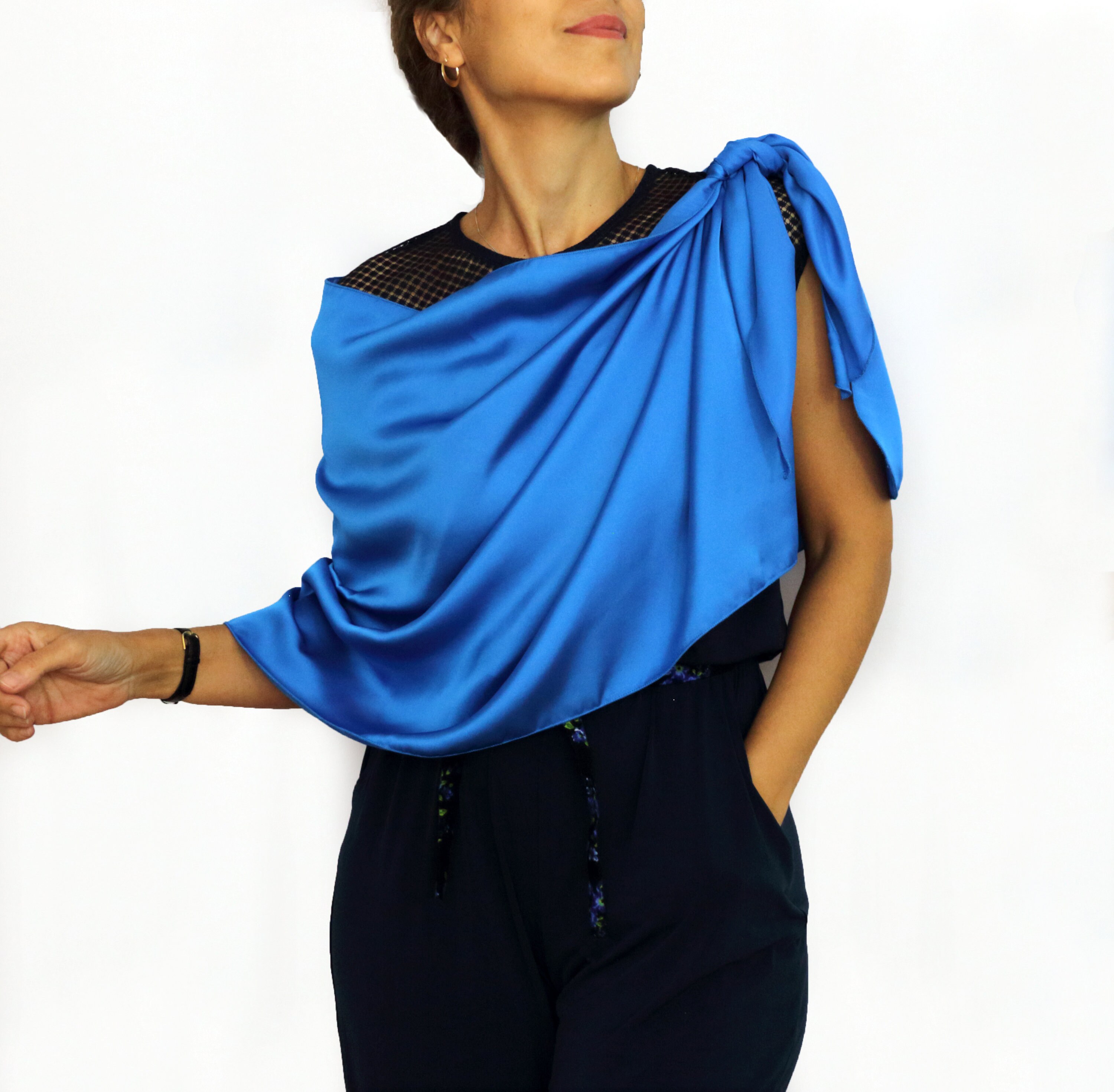 shawl for royal blue dress Ciormis Navy Blue Chiffon Shawls, Ladies Formal Shawls and Wraps for Evening Wedding Dresses (Navy Blue) at Amazon Women's Clothing store