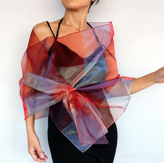 Organza Evening Shawl Bridesmaids Shawl Mother of the Bride Etsy