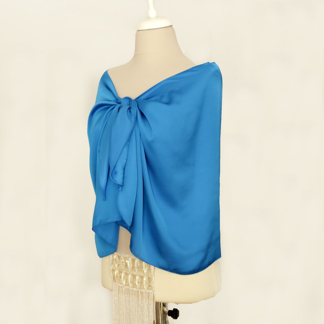 royal blue fur shawl