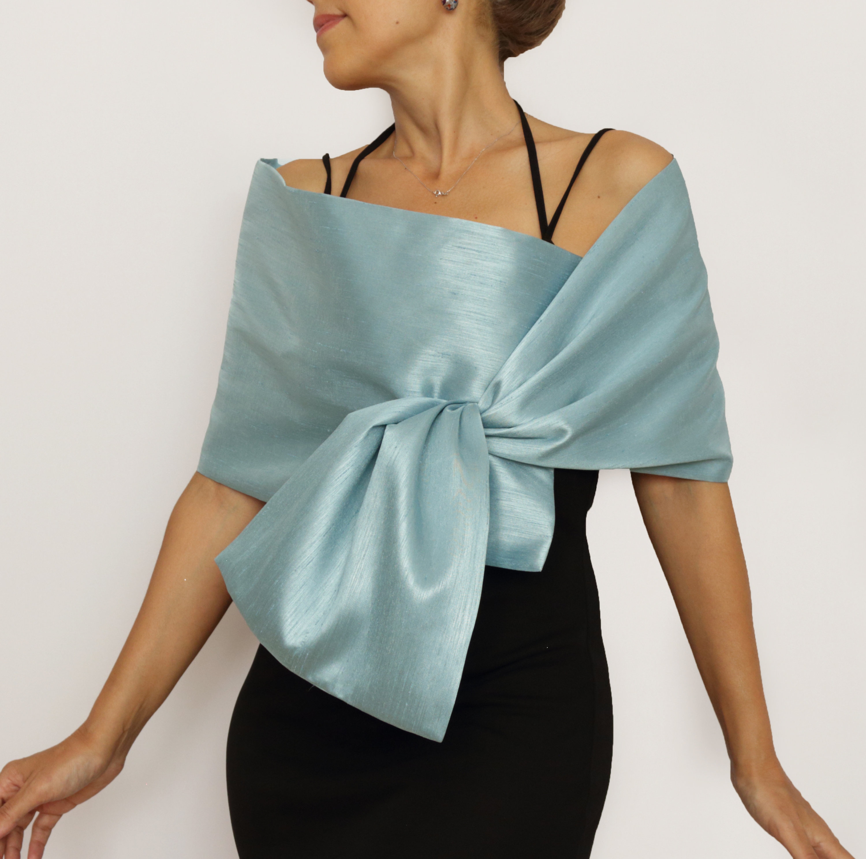 Black Taffeta Evening Shawl: Hands-free Formal Shoulder Wrap - Etsy
