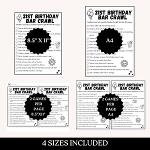 21st Birthday Bar Game, Birthday Scavenger Hunt, 21st birthday Decor, Printable Bar Hopping Game, Bar Scavenger Hunt, Adult Drinking Games image 6
