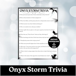 Onyx Storm Trivia, Fourth Wing, Iron Flame, Book Club Games, Party Book Games, Fantasy, Romance Book Club Game, Booktok, Rebecca Yarros