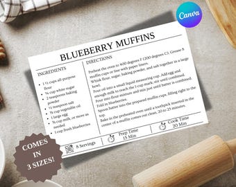Simple Recipe Card Template Printable Editable Minimal Recipe Template Card Simple Recipe Tracker Card Mordern Digital Cookbook Recipe Book