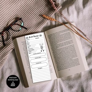 読書レビューのしおりテンプレート 読書好きへのギフトアイデア 読書クラブのディスカッションしおりゲーム 読書グループメモカード 本好きのミニマリスト印刷可能