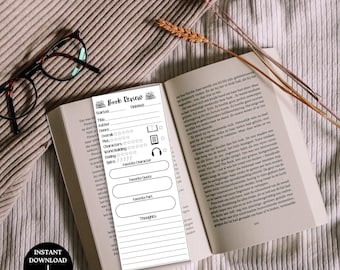 Buch Bewertung Vorlage, druckbares Buch Tracker Lese Journal, Buch Club Diskussion Lesezeichen, Digitales Lesezeichen Lesetagebuch, Bücherregal Tracker