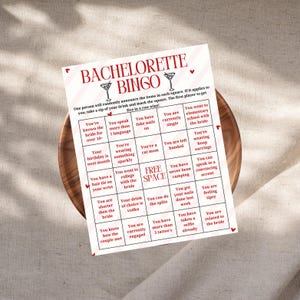 Bachelorette Bingo Game, Printable Bachelorette Party Activity, Drunk In Love Theme, Hens Party Game, Bridal Shower Game, Bridal Bingo Drink