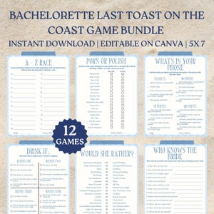 Letzter Toast an der Küste Bachelorette Spiele, Küsten Bachelorette Wochenende Party Spiele, Henne Trinkspiel, Strand Bach Brautparty Spiele, Meer