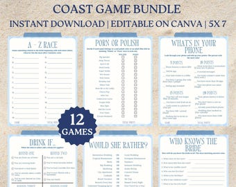 Last Toast on the Coast Bachelorette Games, Coastal Bachelorette Weekend Party Games, Hen Drinking Game, Beach Bach Bridal Party Games, Sea