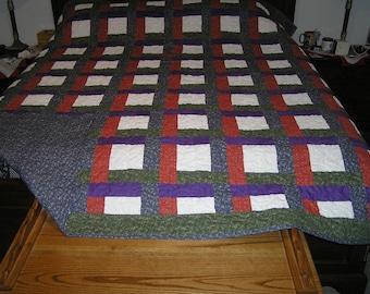 Handmade queen size quilt  called Ribbons