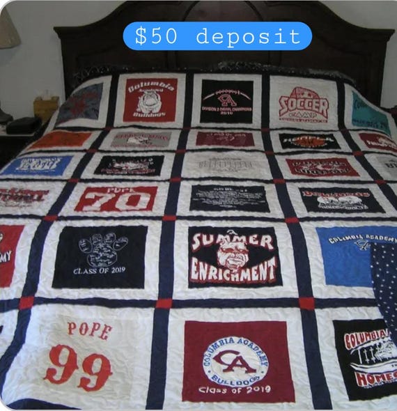Custom T-shirt quilt from your T-shirts