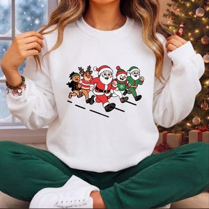 Christmas Running Crew Jumper, Santa Race Sweatshirt, Secret Santa Gift, Festive Runner Pullover, Unisex Holiday Sweater