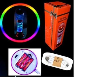 Color Changing Rose Floating Tornado Lamps, Novelty Nature Decor Gift for Boys, Girls, Men, Women Valentines Gift, Birthday Gift,