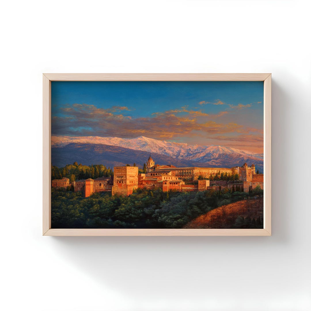 Alhambra Wall Art, Granada Spain Palace Print, Andalusia Landscape