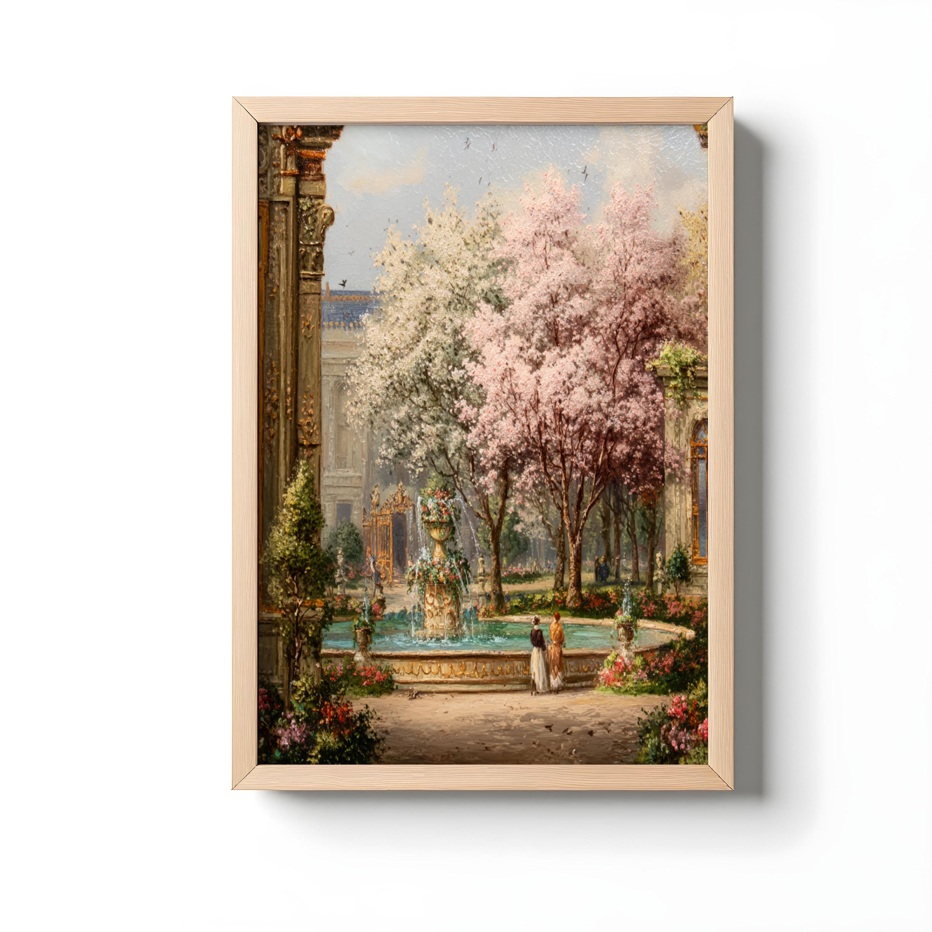 Vintage Parisian Garden Print: Romantic French Oil Painting Wall Art - Etsy
