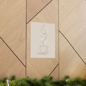 Minimalist Coffee Line Art Matte Vertical Posters, Steaming Cup Wall Prints, Modern Kitchen Decor, Coffee Nook Wall Art, Cafe Wall Print, image 11