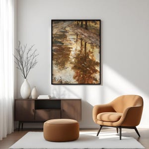 Art mural reflet de Venise, impression de peinture abstraite sur le canal, décoration européenne reflet de l'eau, art impressionniste moderne