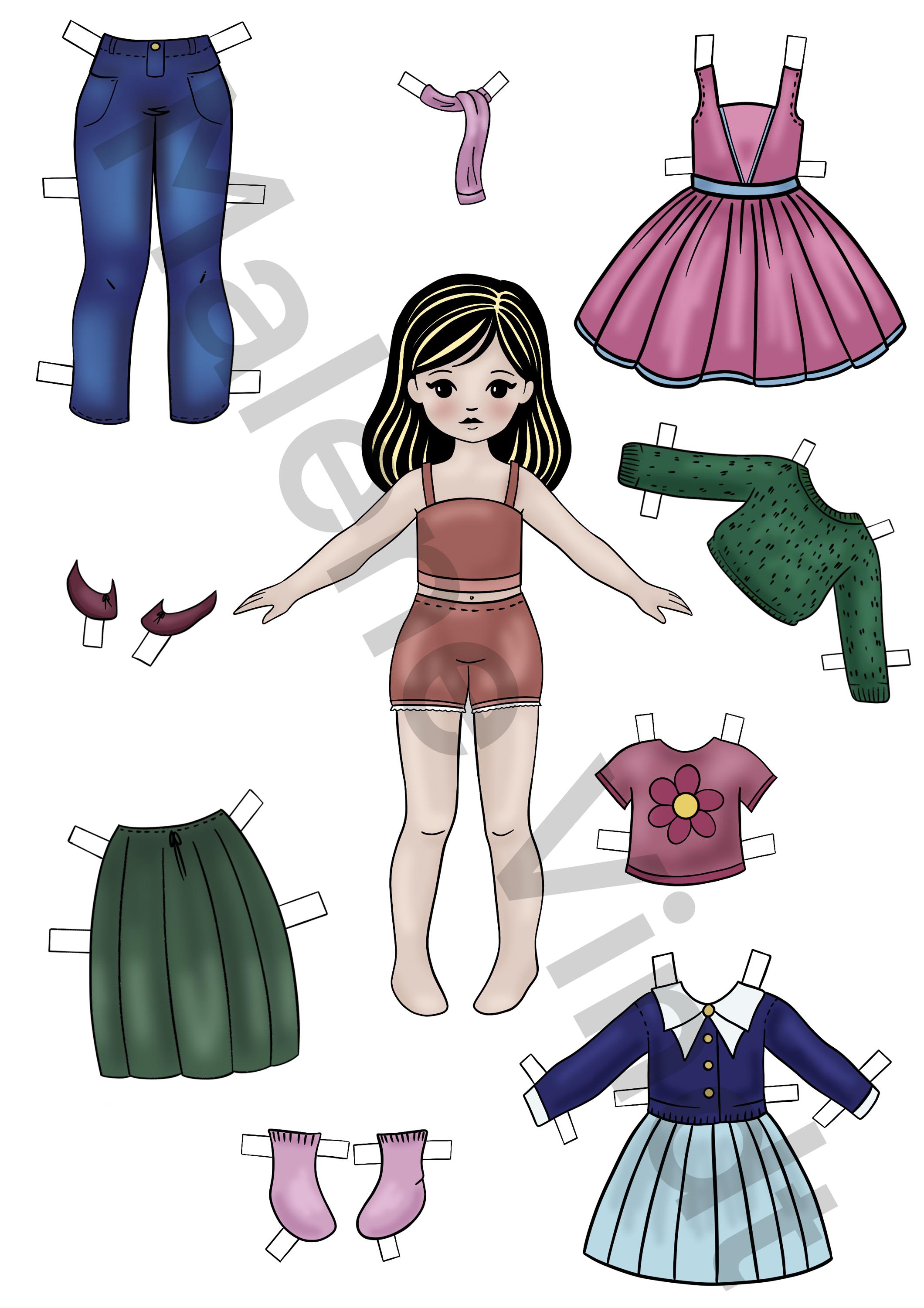 PRINTABLE Kids Dress up Dolls - Normal and Christmas Edition - Print ...