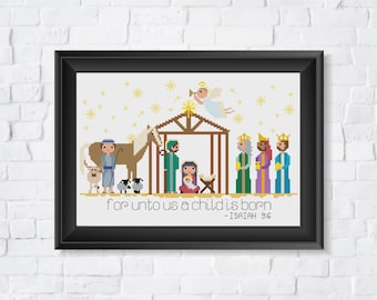 Natività - Natale - Gesù Bambino - Schema punto croce PDF