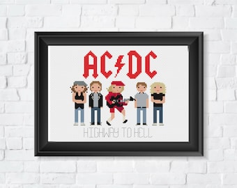 AC/DC Cross Stitch Pattern - Etsy