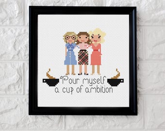 9 tot 5 - Jane Fonda, Lily Tomlin, Dolly Parton - pdf-kruissteekpatroon