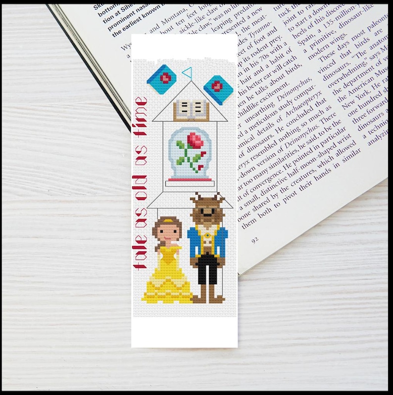 Beauty and the Beast - Bookmark - PDF Cross Stitch Pattern - Etsy