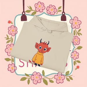 Red Devil Monster Hoodie, Pastel Kawaii Pullover