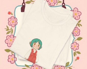 Pastel Girl Hanbok T-Shirt, Korean Fashion, Soft Cotton Tee