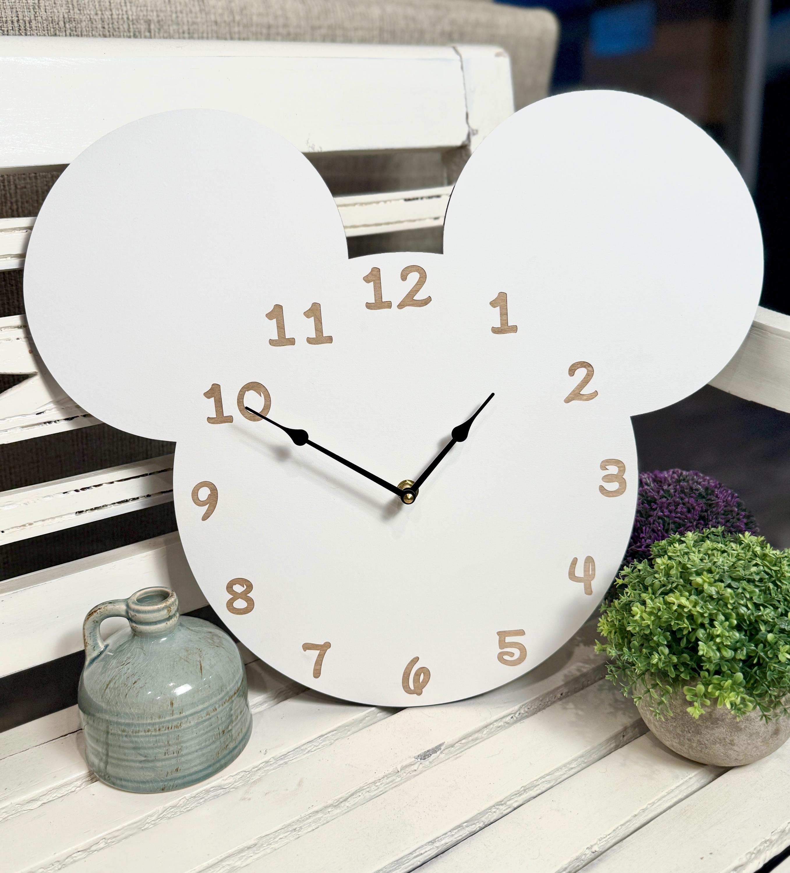 Disney Inspired Mickey Head Wall Clock, Mickey Home Decor, Nursey