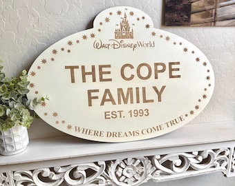 Family Name Wall Sign, Disney Name Tag Wall Decor, Personalized Family Decor, Customized Gifts