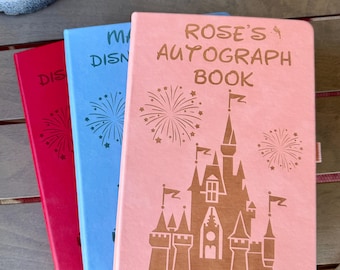 Personalized Disney Autograph Book, Custom Character Signature Book, Disney Trip Memory Book, Park Autograph Notebook